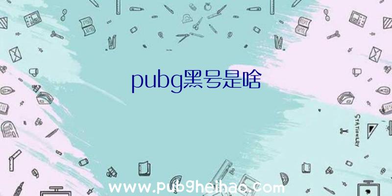 pubg黑号是啥