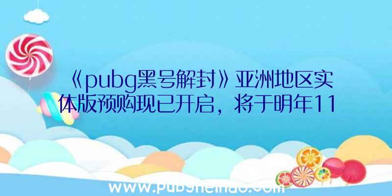 《pubg黑号解封》亚洲地区实体版预购现已开启，将于明年11月18日发售