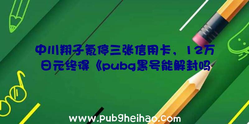 中川翔子氪停三张信用卡，12万日元终得《pubg黑号能解封吗》白色明日香