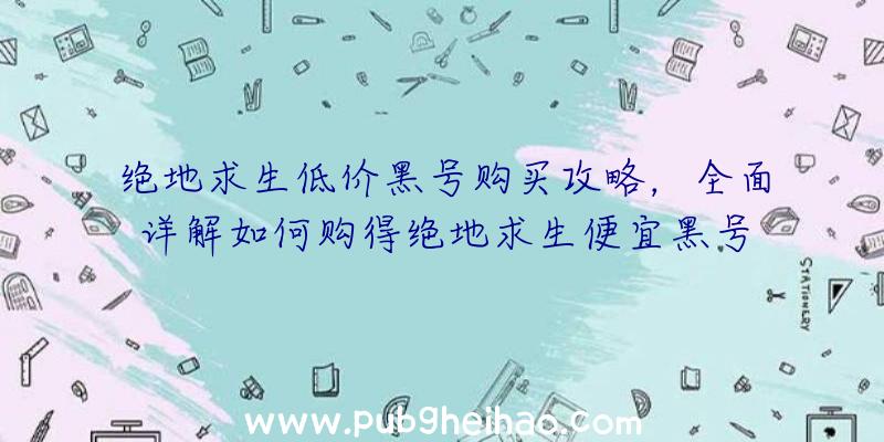 绝地求生低价黑号购买攻略，全面详解如何购得绝地求生便宜黑号