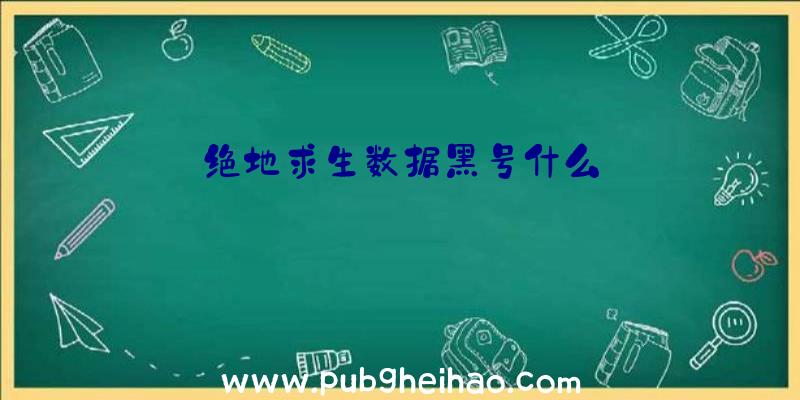 绝地求生数据黑号什么