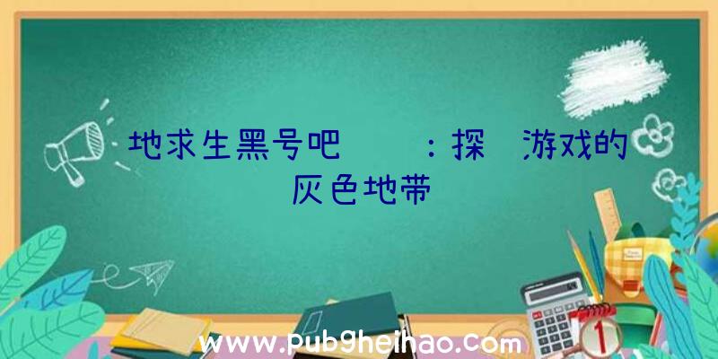 绝地求生黑号吧讨论：探讨游戏的灰色地带