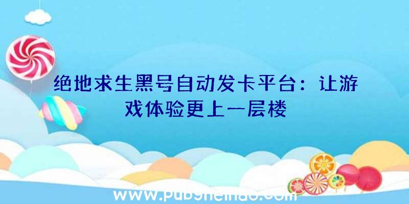 绝地求生黑号自动发卡平台：让游戏体验更上一层楼