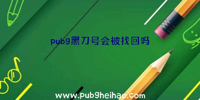 pubg黑刀号会被找回吗