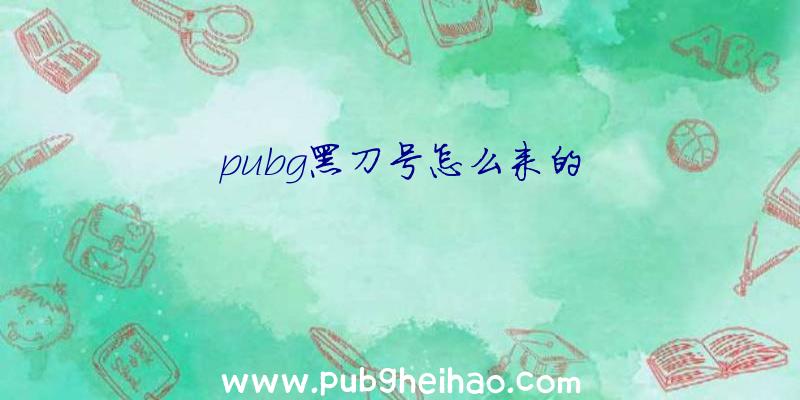 pubg黑刀号怎么来的