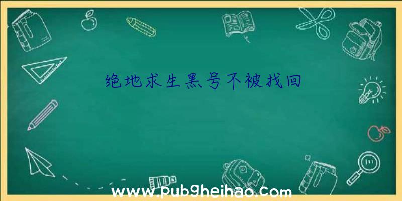 绝地求生黑号不被找回